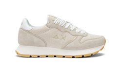 SNEAKER ALLY GLITTER TEXTILE IN MESH E SUEDE ORO 